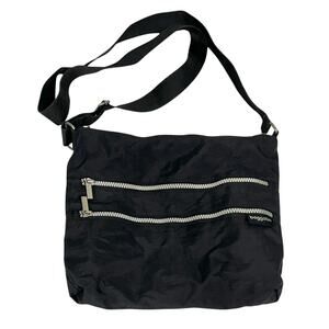 Bagalinni Crossbody Bag Black Nylon Lightweight Zip-Top Travel Work Multi-Pocket